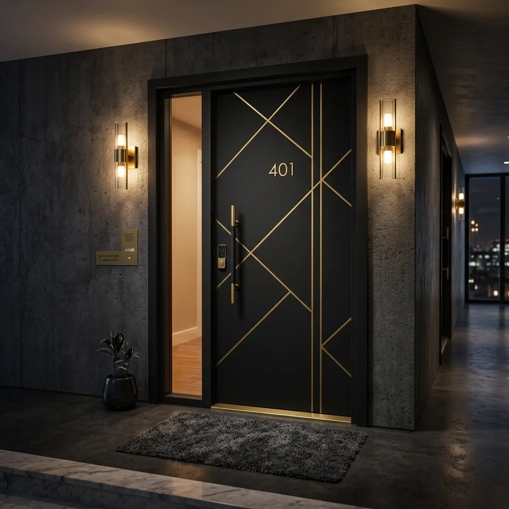 Black Printed PVC Door