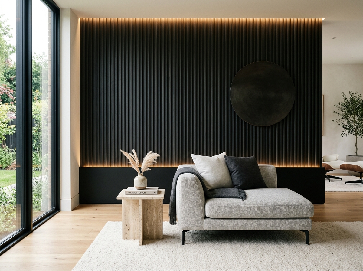 Charcoal Fluted Louvre Panel