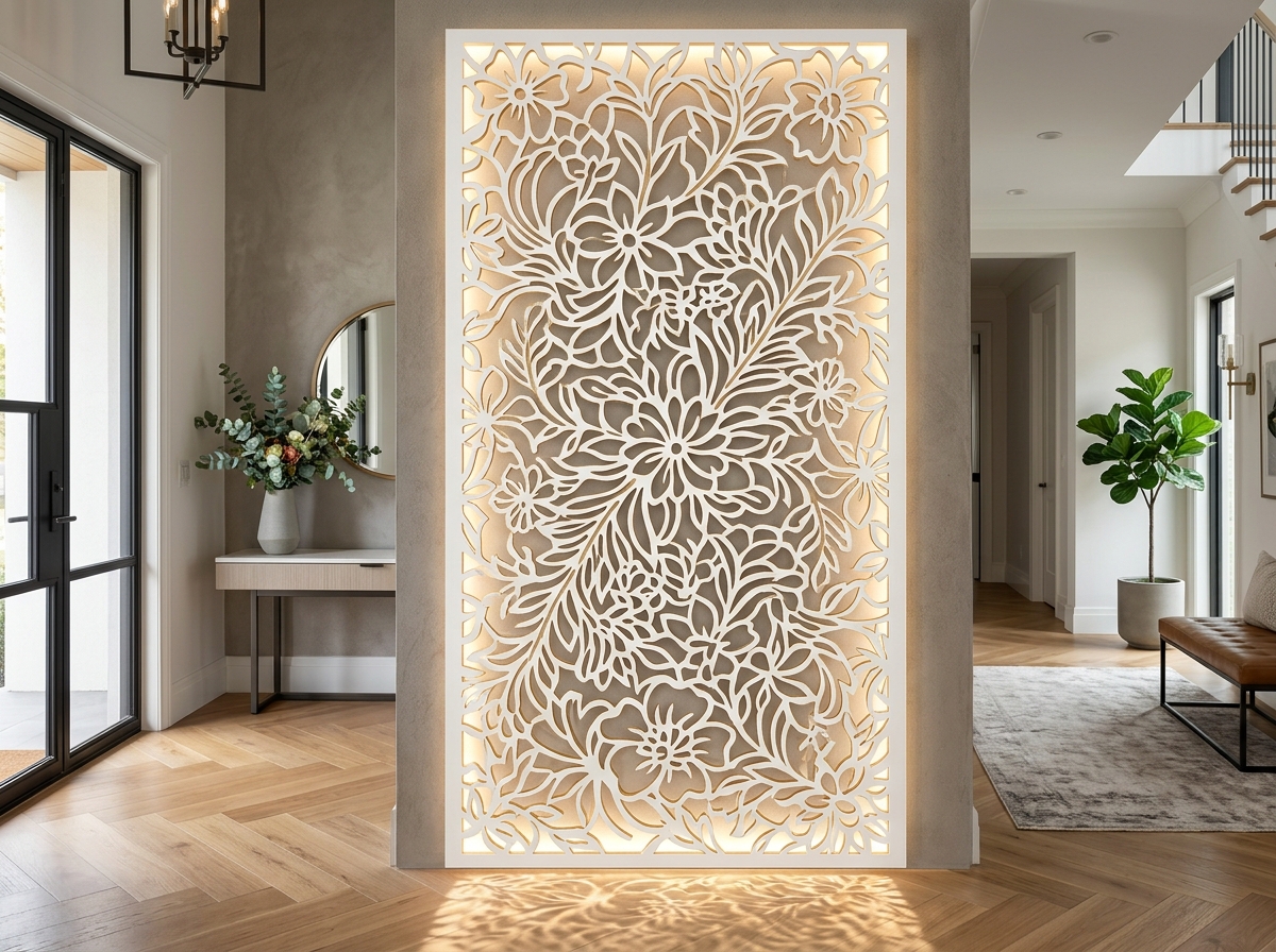 Floral CNC Decorative Wall Grill