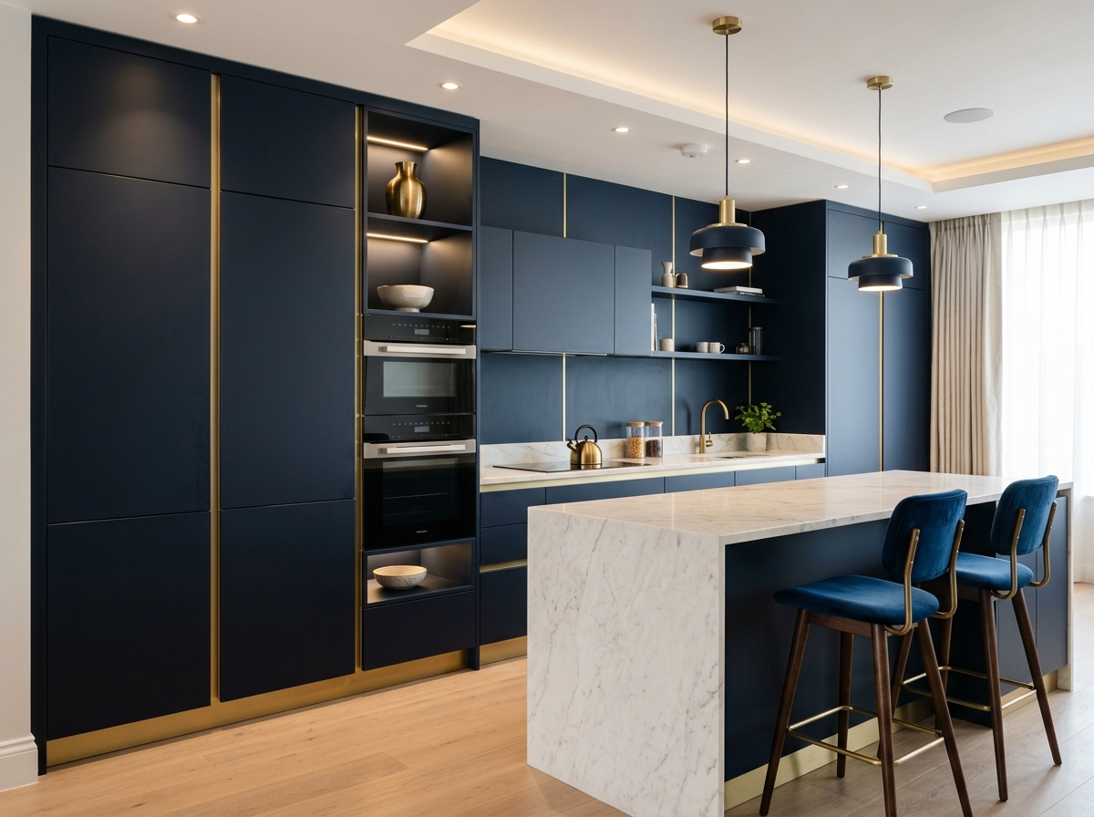 Luxury PU Finish Modular Kitchen
